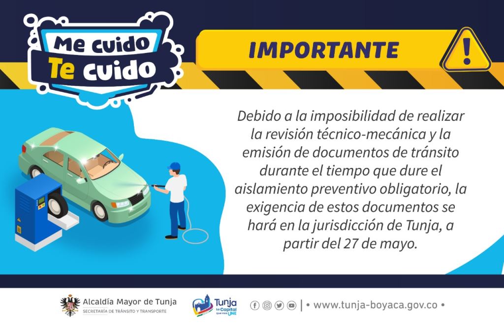 Aplazamiento de Revisión tecno-mecánica y emisión de documentos de tránsito