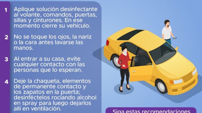 Recomendaciones al bajar de su vehículo en el retorno a casa