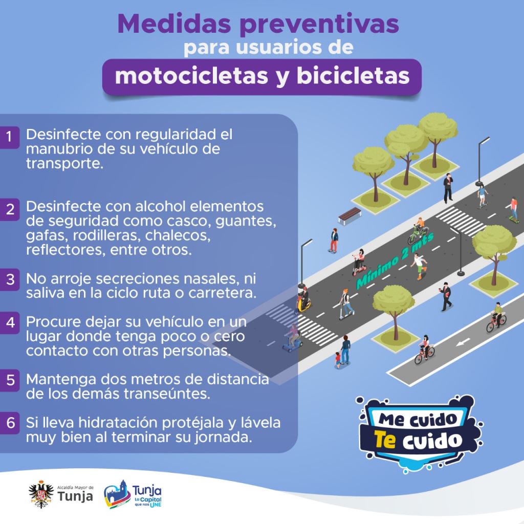 Medidas preventivas para usuarios de motocicletas y bicicletas