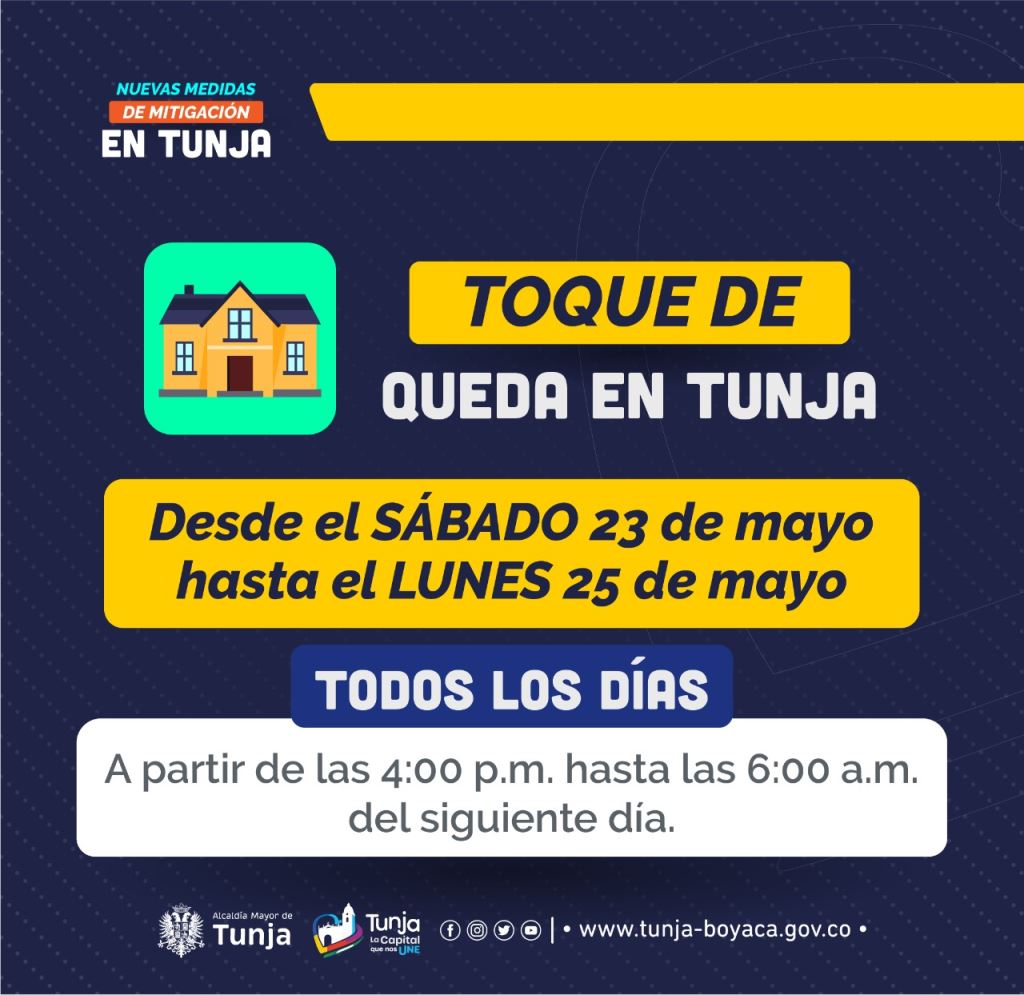 Toque de queda y Ley seca en Tunja