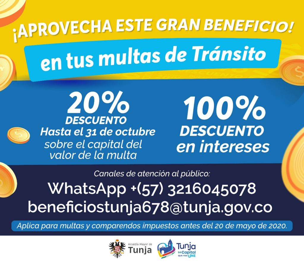 Descuentos del decreto 678 para pago de multas de tránsito y transporte!