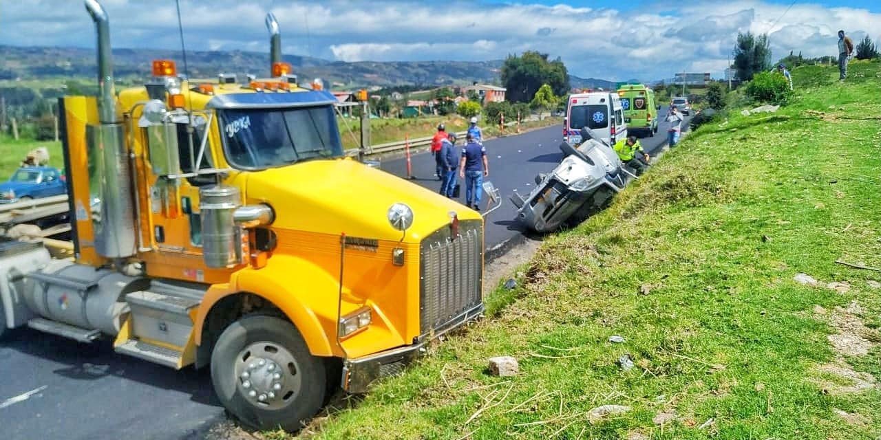 Accidente vía Tunja- Paipa