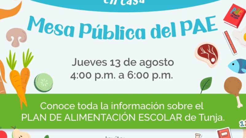 Primera Mesa Pública  Programa de Alimentación Escolar