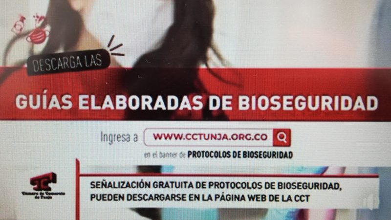 En la página de la Cámara de Comercio de Tunja puede descargar los protocolos de Bioseguridad de manera gratuita