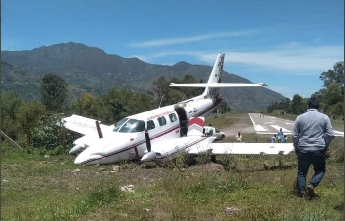 Avioneta se salió de la pista y se accidentó en Boyacá