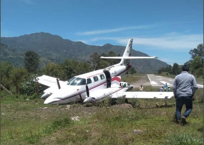 Avioneta se salió de la pista y se accidentó en Boyacá