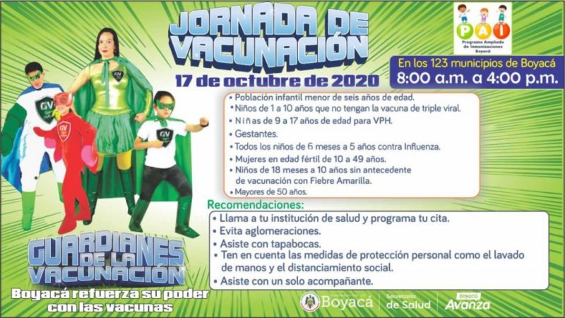 Este sábado 17 de octubre   Jornada de Vacunación