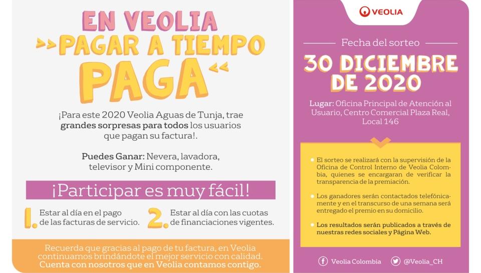 Nevera, televisor, lavadora y minicomponente podrán ganar usuarios con veolia.