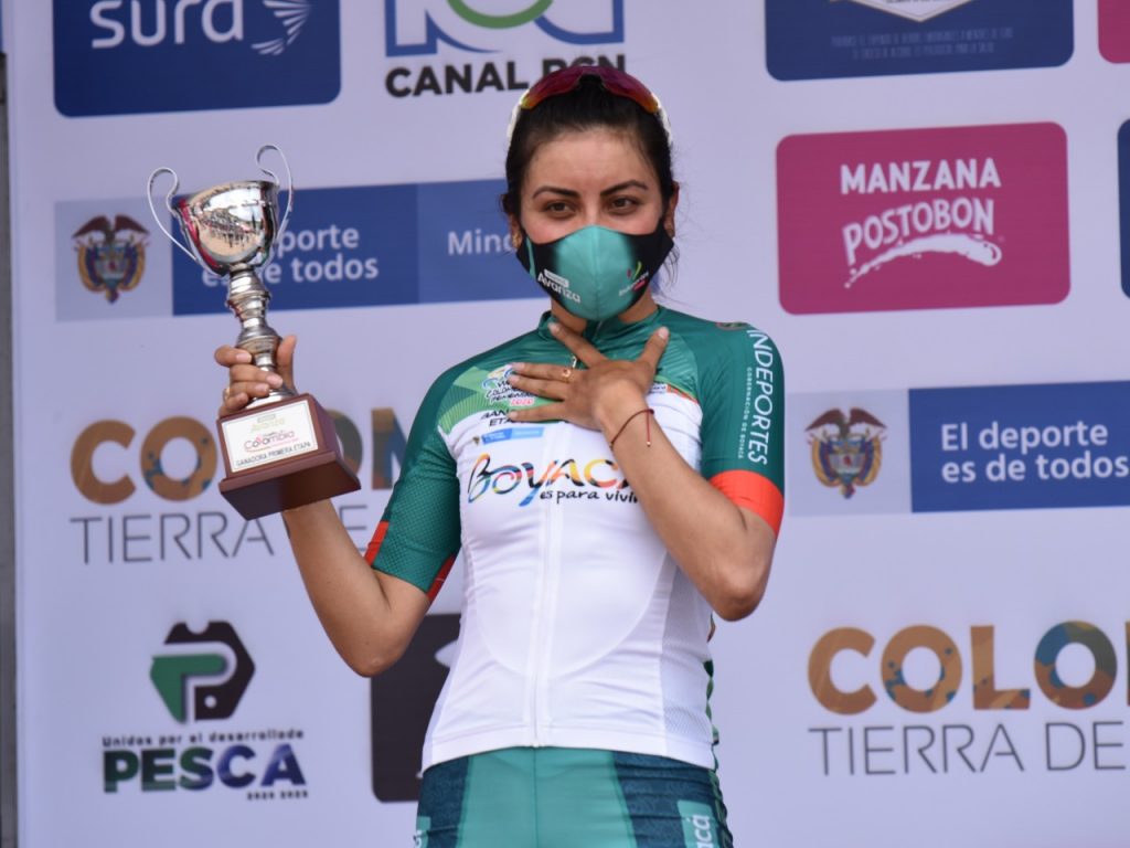 Lorena Colmenares, primera líder de la Vuelta a Colombia Femenina