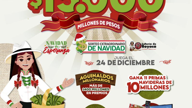 Lotería de Boyacá sigue entregando millones en premios, con el sorteo Extraordinario de Navidad 2020