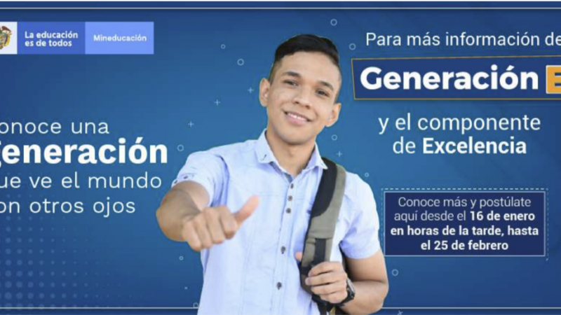 El Ministerio de Educación informa que continúa el proceso para acceder al Programa Generación E en el 2021