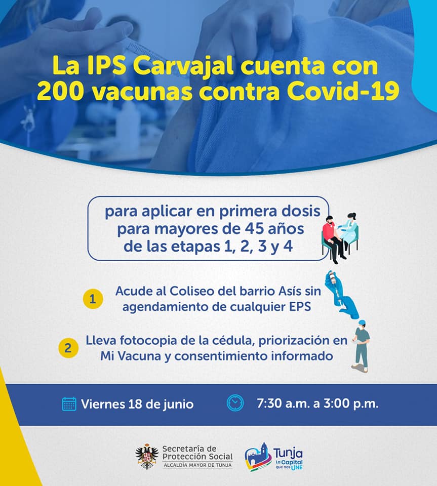 Gran jornada de vacunación Covid en Tunja