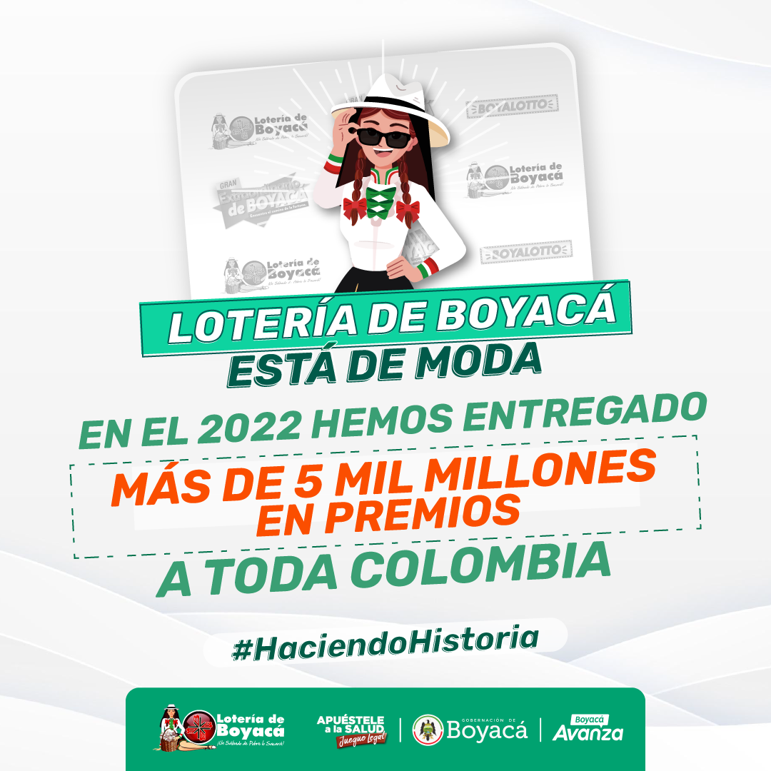 Más de 5 mil millones de pesos en premios ha entregado la Lotería de Boyacá en este 2022.