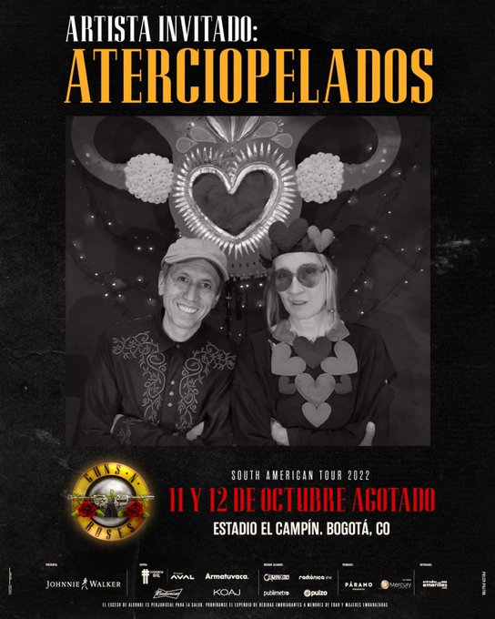 Aterciopelados abrirá los dos conciertos de los Guns N’ Roses en Bogotá