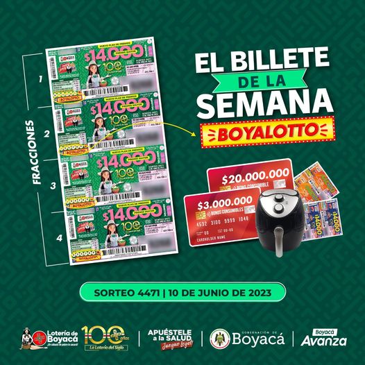 “Conozca el Billete de la Semana”Sorteo 4471/10 de Junio de 2023